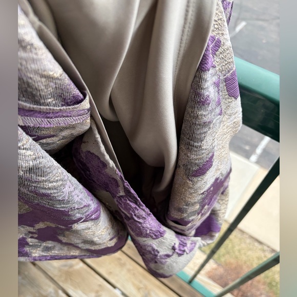 🆕✨DonnaKaran New York Textured Floral Midi Dress Purple Beige Jacquard Size 4,12 - Picture 12 of 16